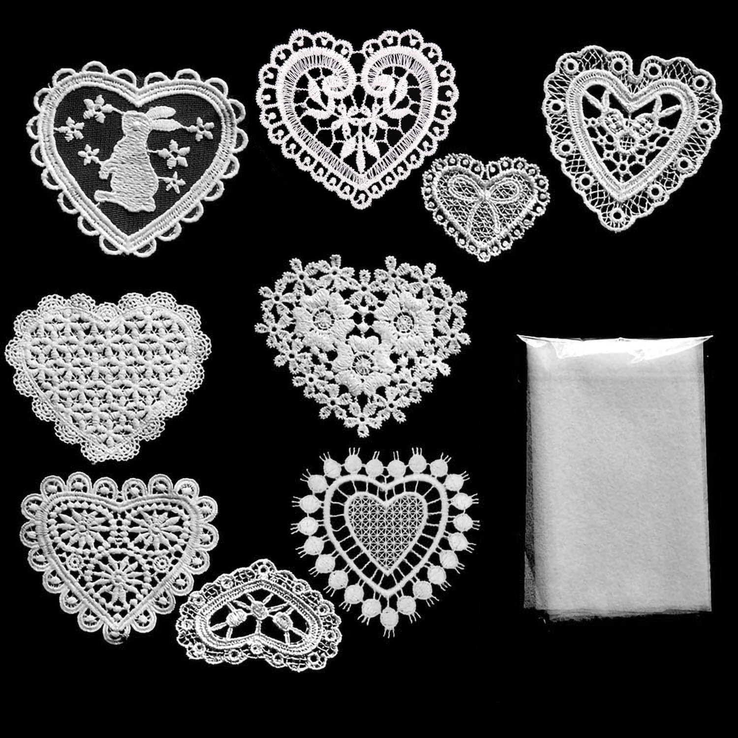Amazon.com: Youmeizer 9pcs Heart Shapes Lace Applique Embroidery Amazon.com: Youmeizer 9pcs Heart Shapes Lace Applique Embroidery